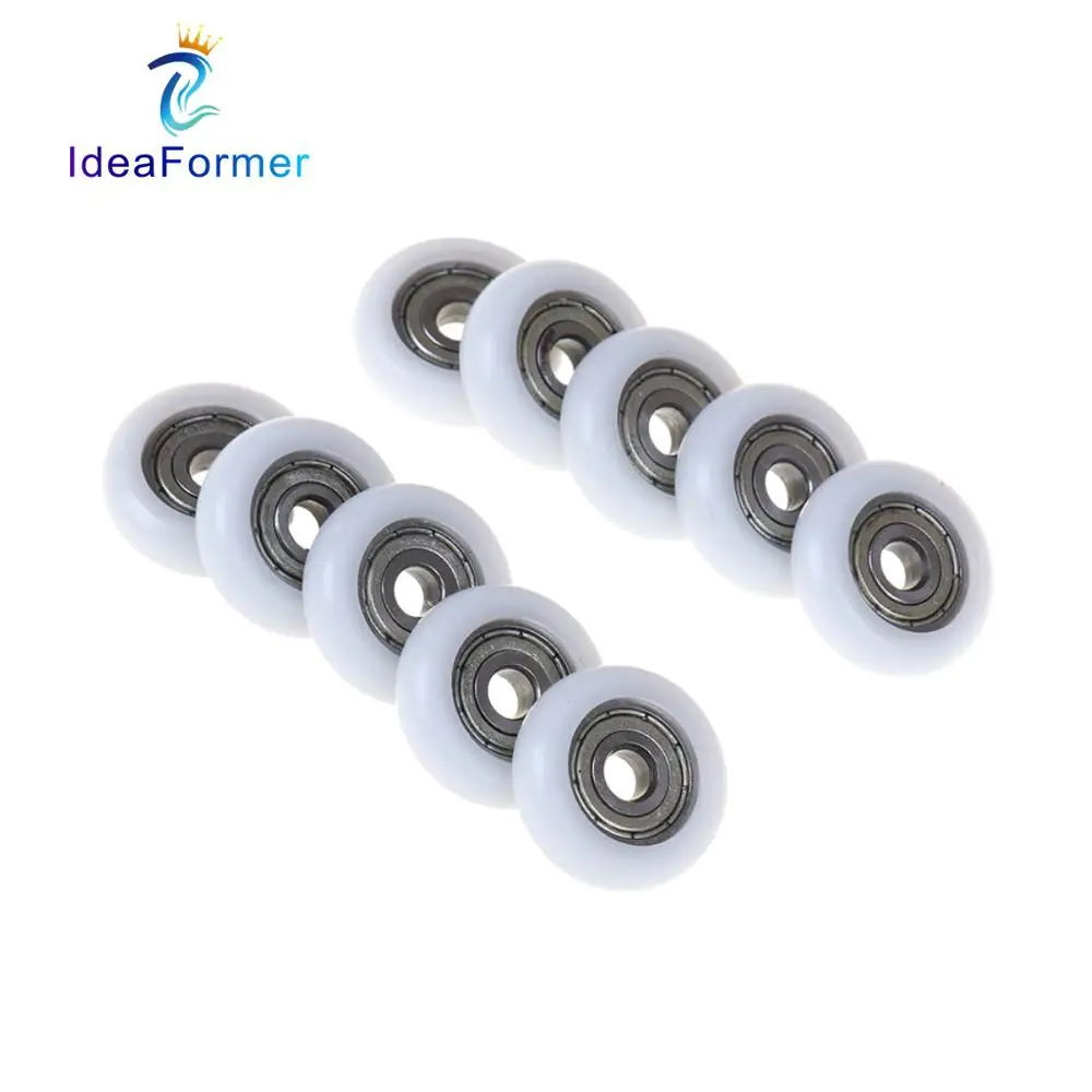 10Pcs 3D Printer 625ZZ POM Bearings Round Roller Wheel With Kossel Nylon Plastic Wheel 5x21.5x6mm Embedded Groove Ball Bearings.