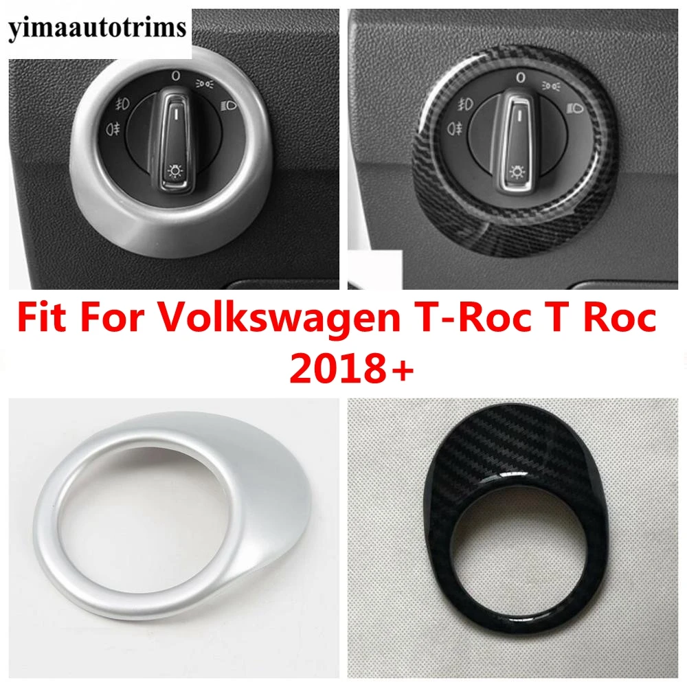 

Head Light Lamp Switch Button Panel Cover Trim For Volkswagen T-Roc T Roc 2018 - 2022 Carbon Fiber / Matte Interior Accessories