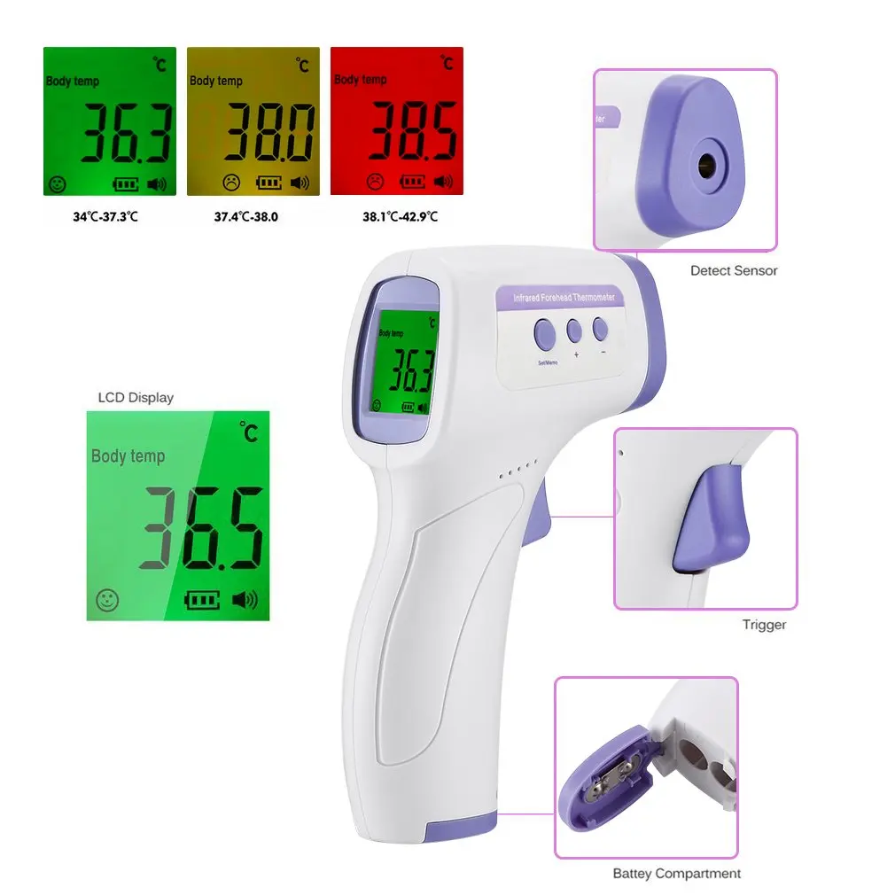 2022 Infrared Thermometer Forehead Body Non-Contact Thermometer Baby Adults Outdoor Home Digital Infrared Fever Ear Thermometer