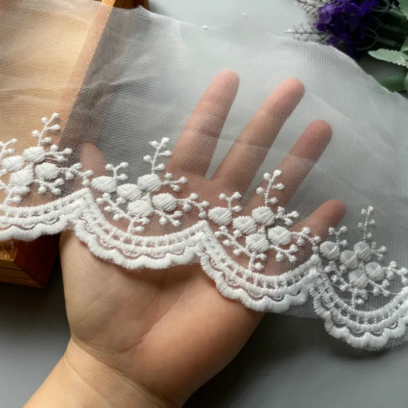 

3yrd/lot 7cm Width White Clothing Material DIY Craft Wedding Embroidery Lace Trim Sewing Accessories Home Decoration New Hot