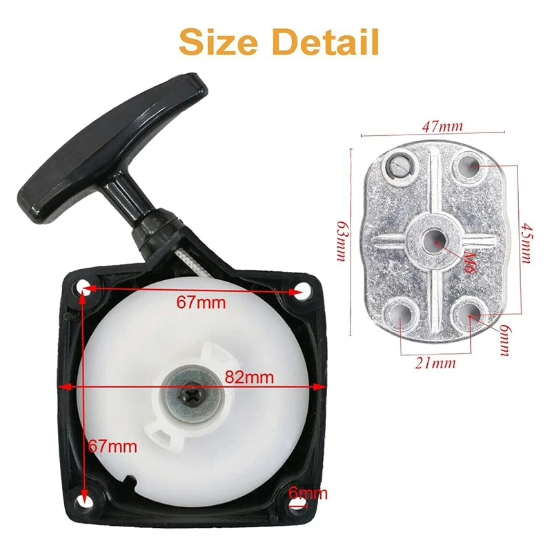 Recoil Pull Starter with Claw Pawl Cog for 33Cc 43Cc 47Cc 49Cc 50Cc Pocket Dirt Bike Scooter Chopper ATV