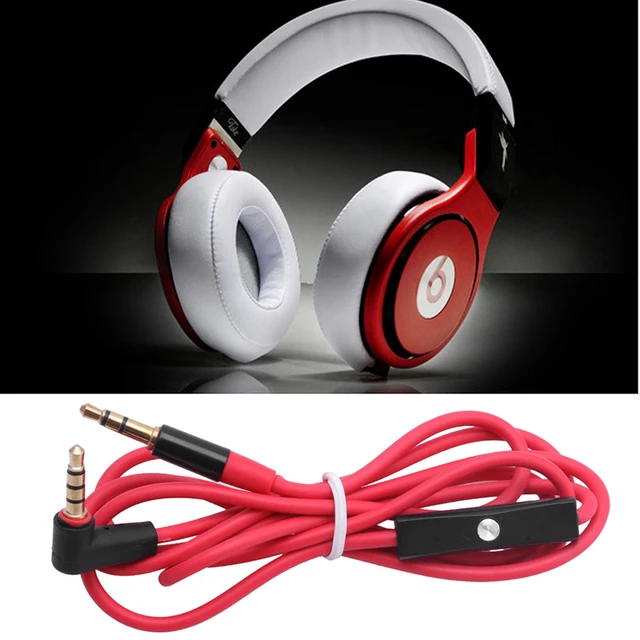 3.5mm Remplacement L Câble Audio Cordon Avec Micro Pour For Monster Beats  By Dr Dre