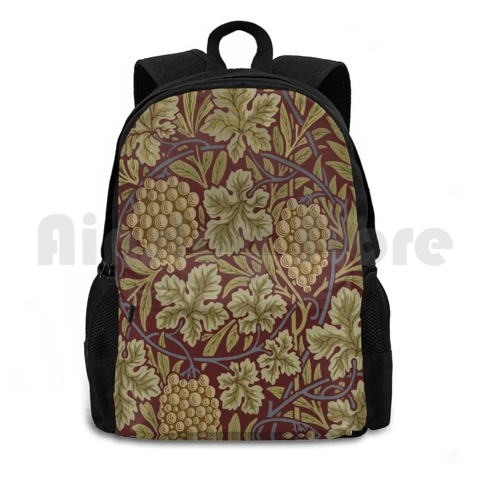 

William Morris Vintage Grape Wallpaper Pattern Outdoor Hiking Backpack Riding Climbing Sports Bag William Morris Morris Vintage