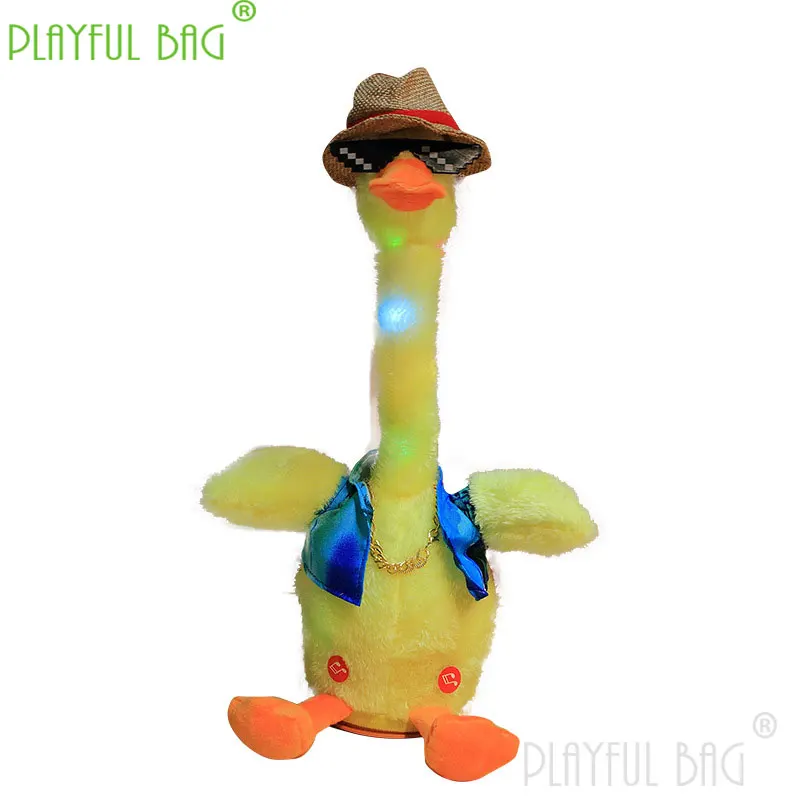 Juguetes interactivos para levantar el cuello, cantar y bailar, grabar la lengua, aprender, pato amarillo, muñeco, regalo para el Día de los niños, vd58