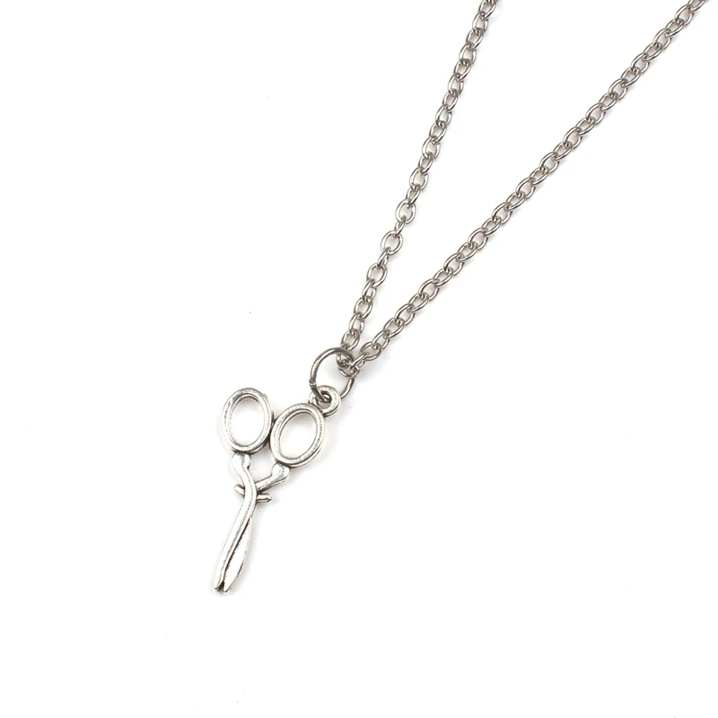 1pcs New Fashion Scissors Pendants Cross Chain Short Long Man Woman Necklace Jewelry Gift Souvenir