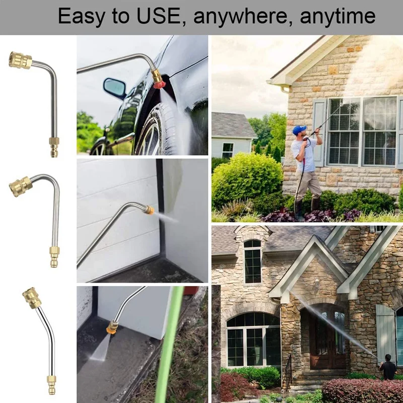 Pressure Washer Metal Wand Tips Water Spray Lance Spear Quick Jet Tips 1/4  Quick-Connect Electric Washer Nozzle Extension Rod