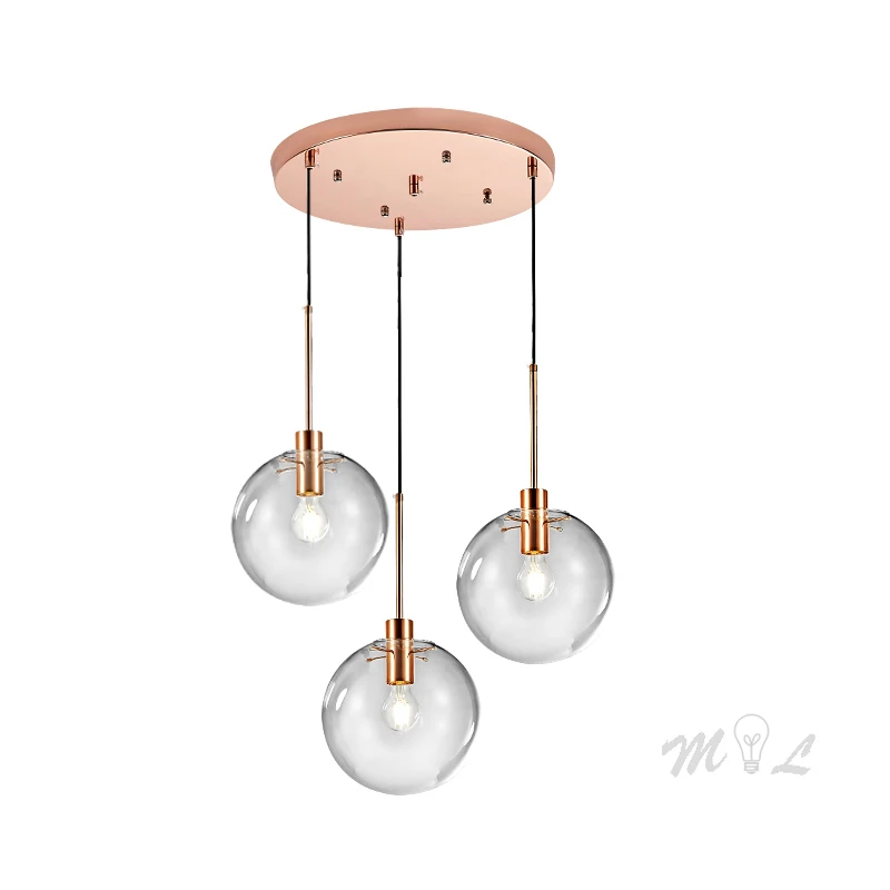 Lámpara colgante de bola de cristal transparente para el hogar, accesorio de iluminación Led para cocina, dormitorio, restaurante, luminaria E27 - ...