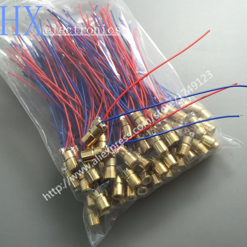 50PCS Mini 650nm 6mm 5V 5mW Laser Dot Diode Module Head WL Red H1E1