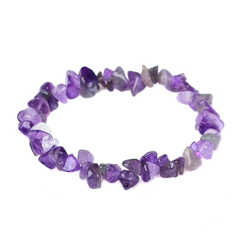 1PC Natural Crystal Amethyst Quartz Women Bracelets Raw Crystals Charm Fashion Colourful Mineral Jewelry For Ladies Jewelry Gift