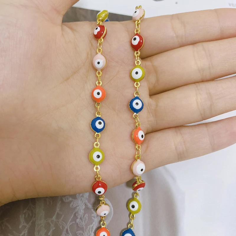 10Meter/Roll Best Selling Jewelry Accessory Enamel Colorful Eyes Chains