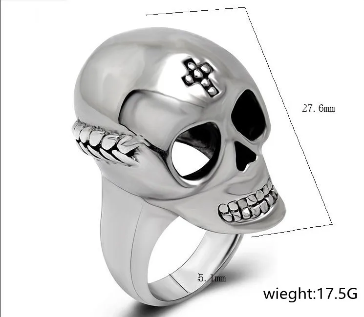 

Domineering retro skull ring trendy men's titanium steel jewelry fashion rock punk ring