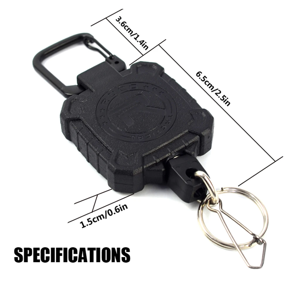 ROCOTACTICAL Self Retractable Heavy Duty Badge Holder Reel, Tactical ID Badge Holder, Multitool Carabiner Clip