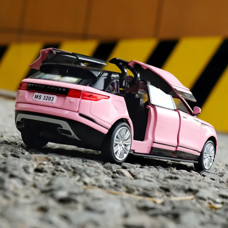 1:32 Range Rover Velar Lengthen Alloy Limousine Metal Diecast Car Model Flashing Musical Kids Toy Vehicles Gift