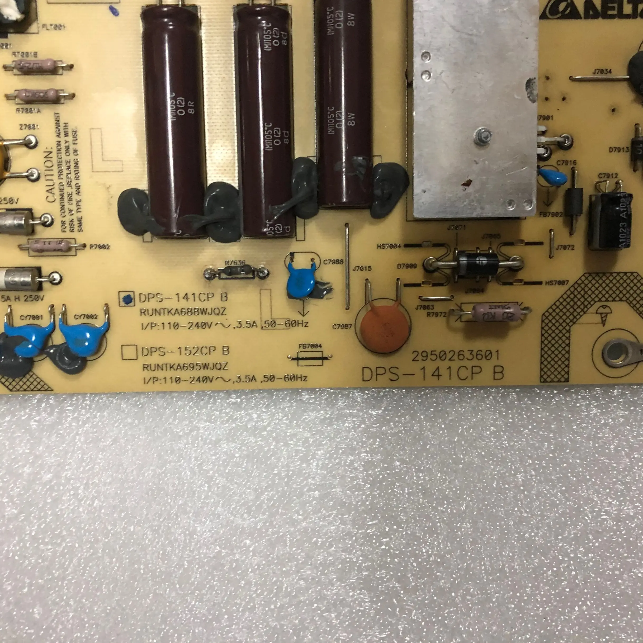 الأصلي مجلس الطاقة ل RUNTKA695WJQZ ، DPS-152CP ، RUNTKA688WJQZ ، DPS-141CP ، 1 قطعة مجموعة