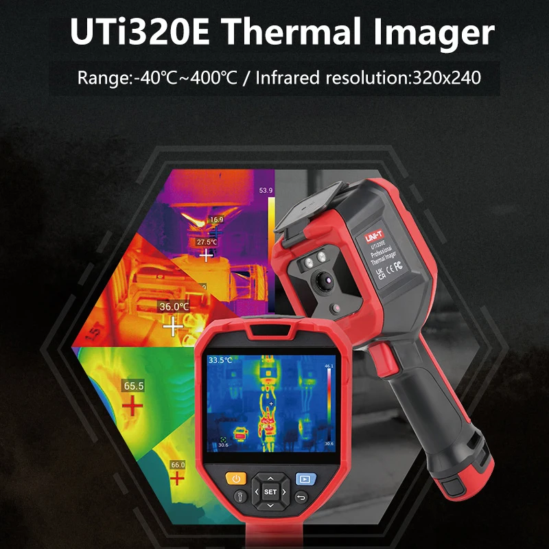 UNI-T Thermal Imaging Camera UTI320E 320 X 240 Pixel Infrared Camera Thermographic Camera Transport Tube Testing 3.5-inch IP54