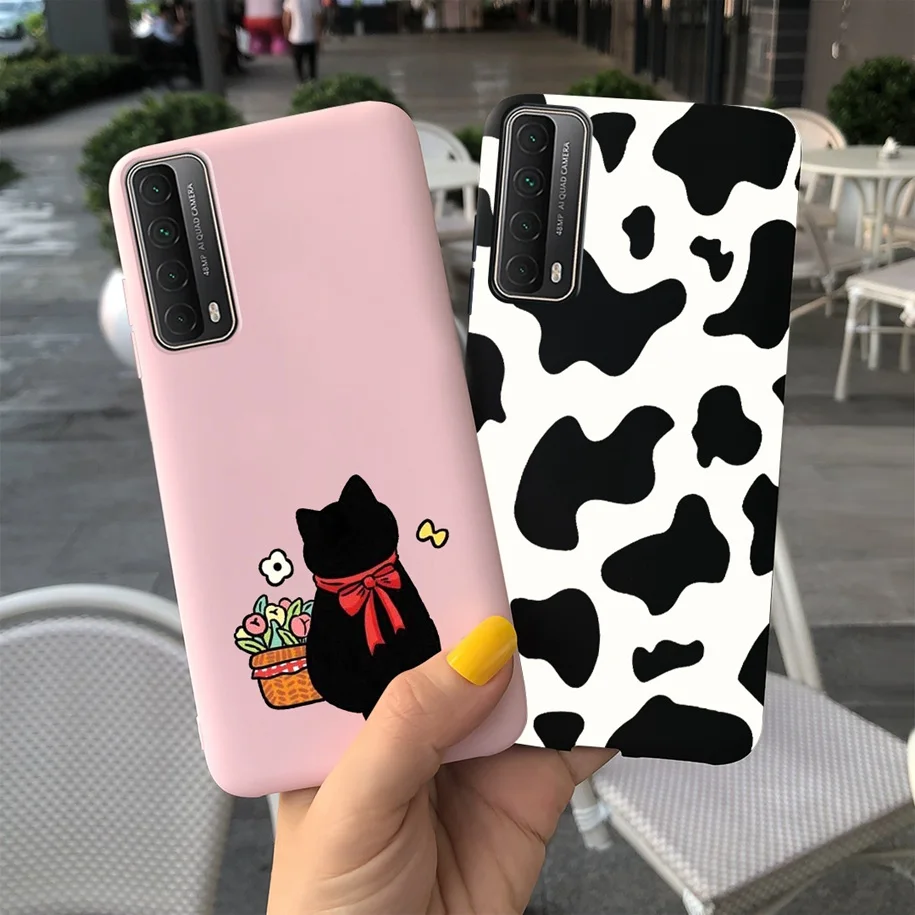 Cute Cow Soft Cover For Huawei P Smart 2021 Y7A 2020 TPU Case 6.67