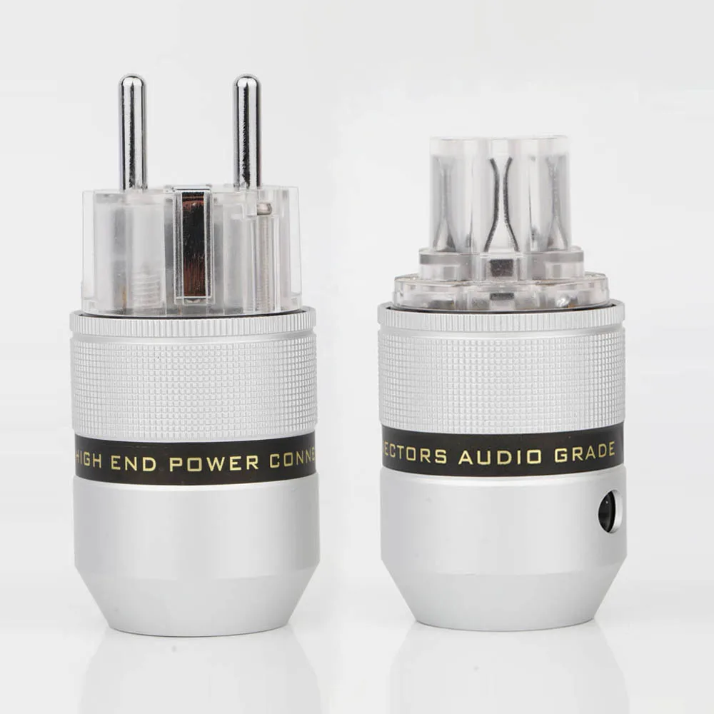 Preffair P083ETR جودة عالية الألومنيوم الروديوم مطلي Schuko قابس طاقة ذكر موصل + IEC أنثى التوصيل #1