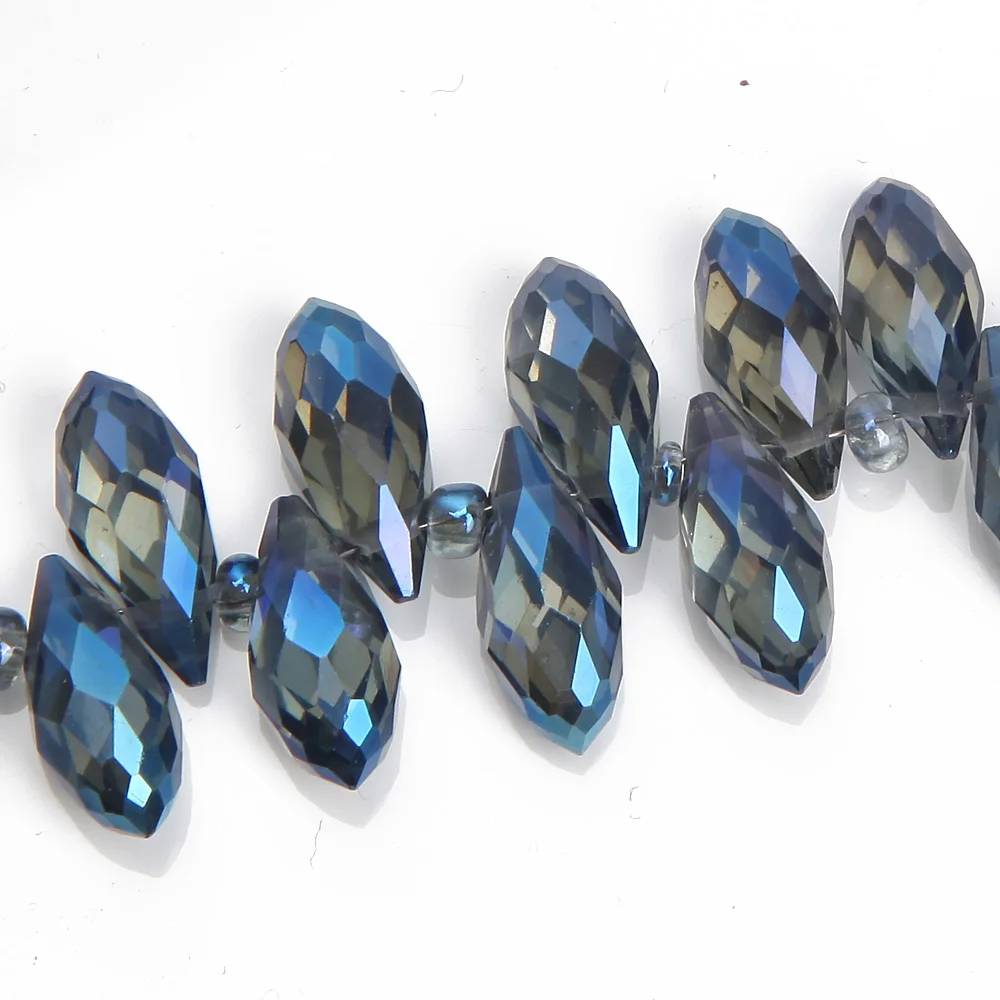 50PCS Austria Glass Teardrop Beads Faceted Crystal Briolette Pendant Beads for Jewelry Making Necklace Diy Accessories Wholesale