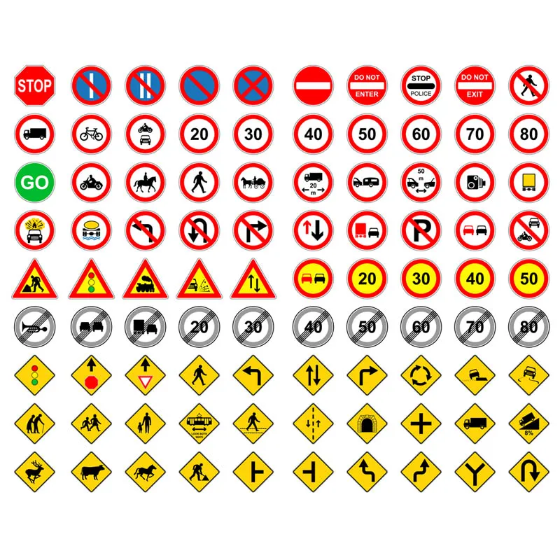 1 PCS Mini Traffic Sign Decor Cute Aesthetic Book Journal Stickers Scrapbooking Stationery Sticker School Office Art Supplies