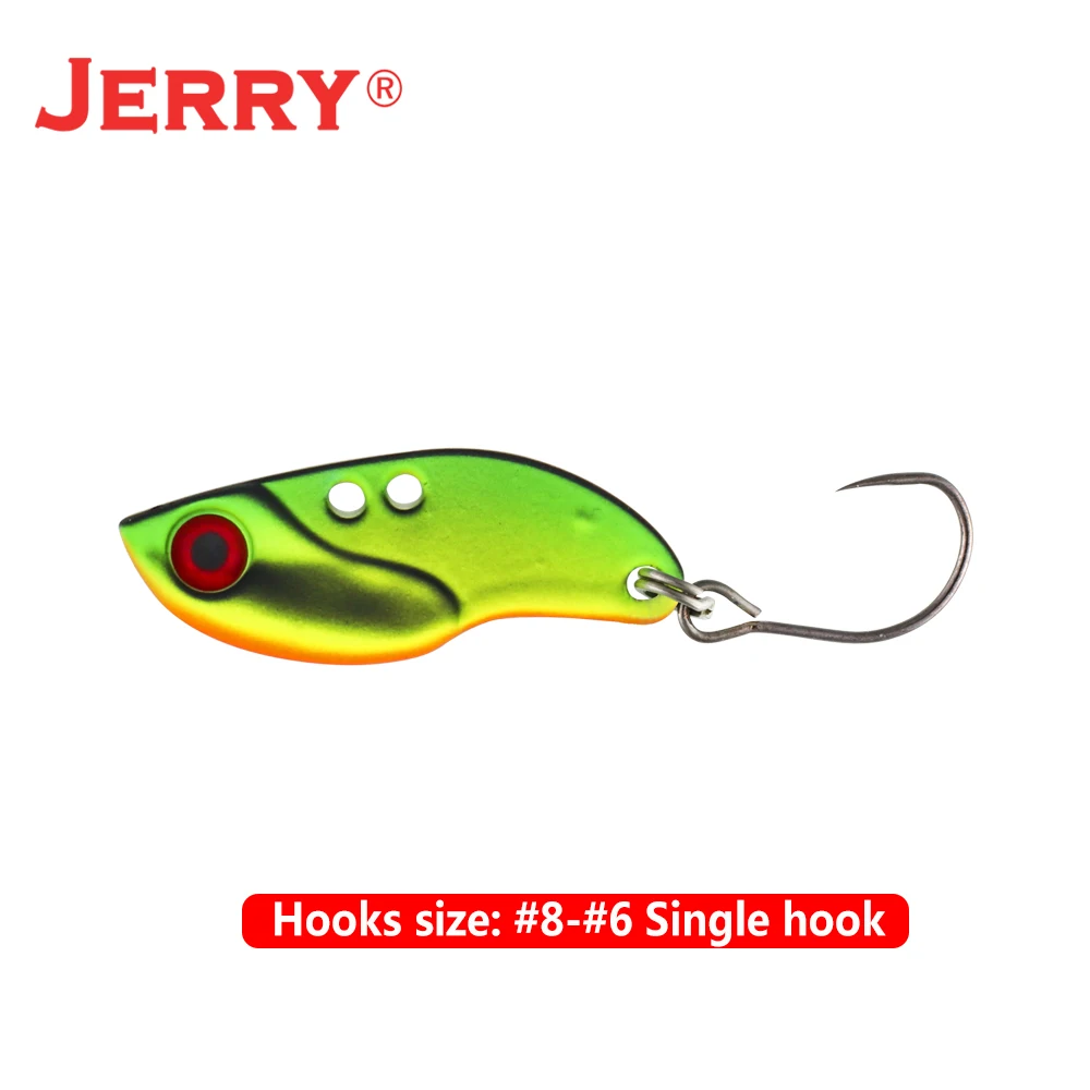 Jerry Dagger Micro Ultralight Vibration Fishing Lure Alloy Jig Light Rock Fishing 2.8g 3.5g 5g Sinking Blade VIB UV Coating Trou image 2