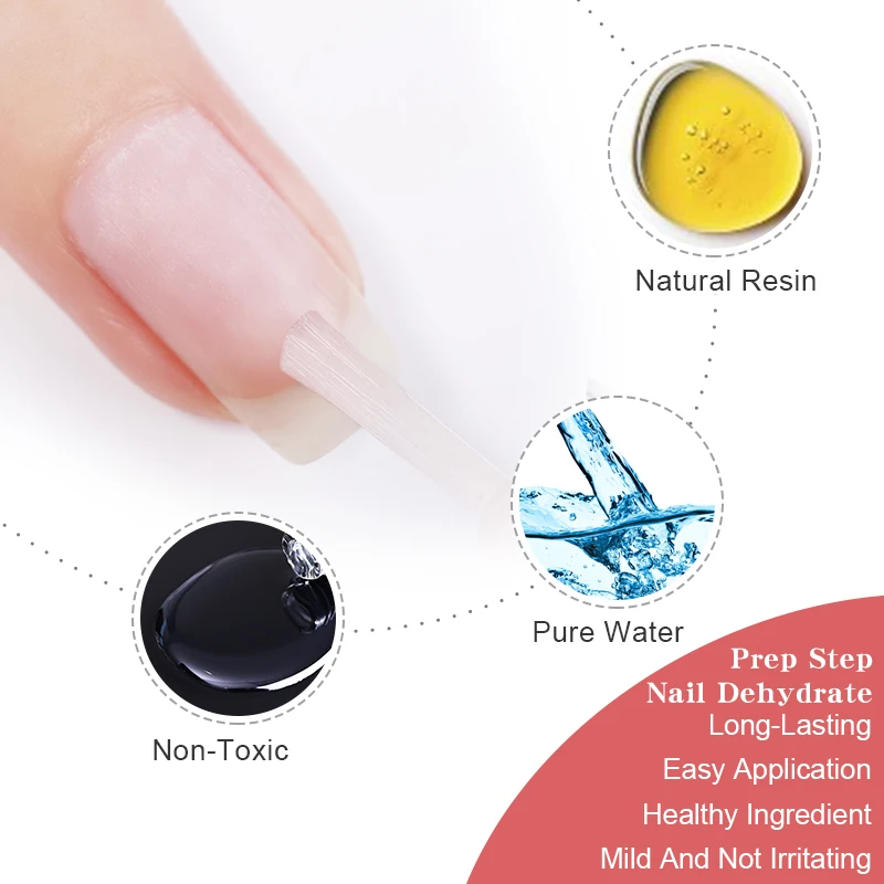 Ur SUGAR Óleo desidratado de unhas Natural Precadores de unhas Base Top Coat Tratamento Cuidados para Pós Acrílicos Kit de ferramentas para arte em unhas 15ml