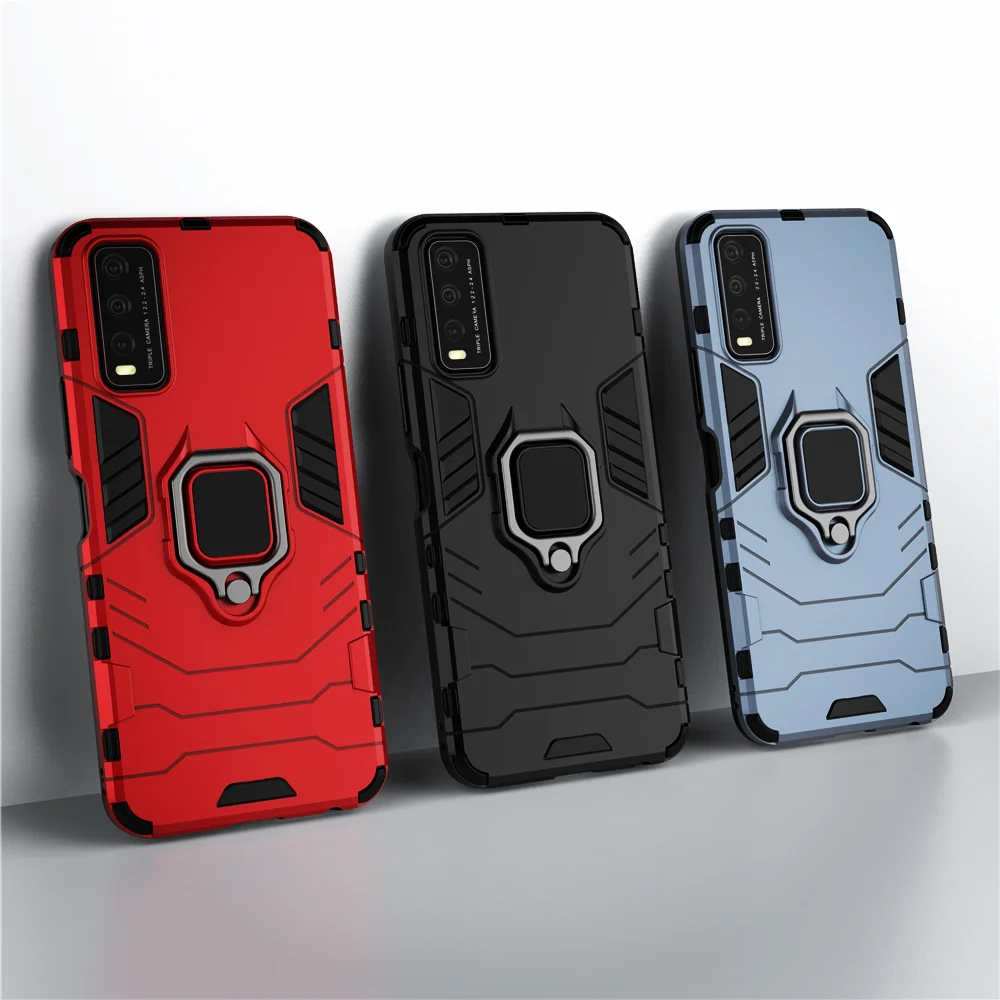 For Vivo Y20 Case V2029 Magnetic Car Shockproof Ring Armor Phone Cover For Vivo Y20 Y20i 6.51