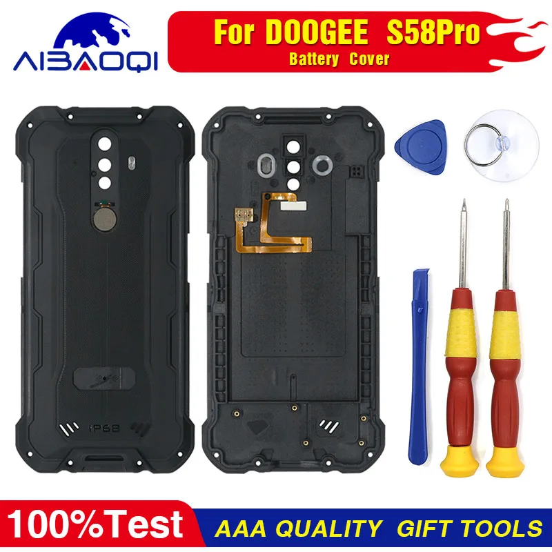 XUNQIYI Touch Screen LCD Display For Doogee S58 Pro Replacement Parts + Battery Cover + USB Charging Board