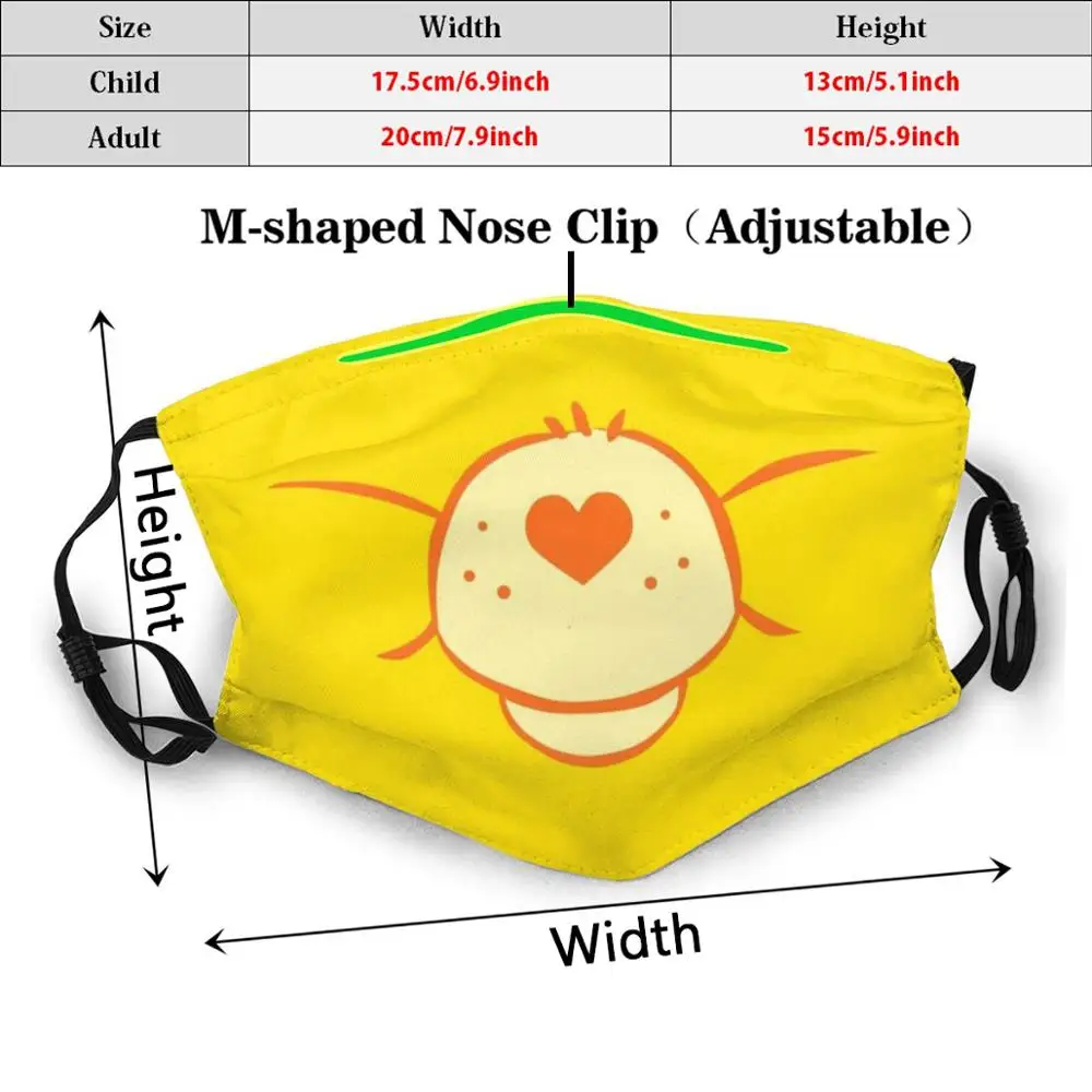 Funshine Bear Mask Design Print Washable Filter Anti Dust Mouth Mask Funshine Bear Funshinebear