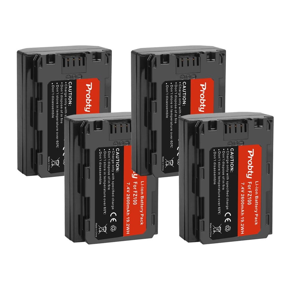 2600mAh FZ100 NPFZ100 NP FZ100 Battery+LED Dual Charger For Sony NPFZ100 Z-Series, Alpha A7 III, A7R III, A9, A9R, A9S, A6600