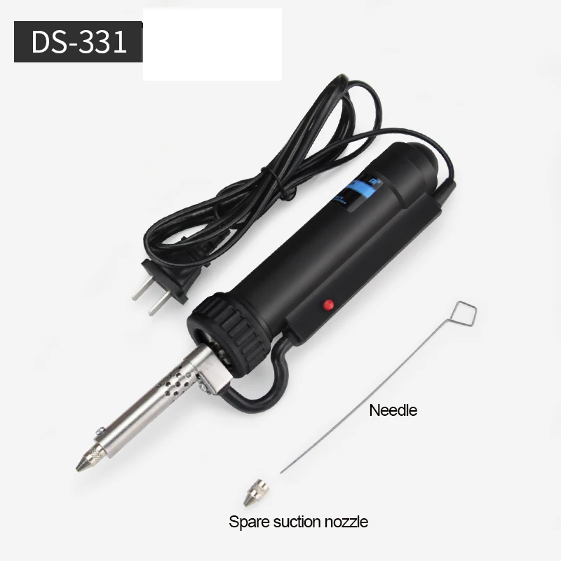 Solder Sucker 30W 220V 50Hz Electric Vacuum Desoldering Pump Iron Gun Soldering Black Blue Repair Tool with Nozzle and Drill Rod