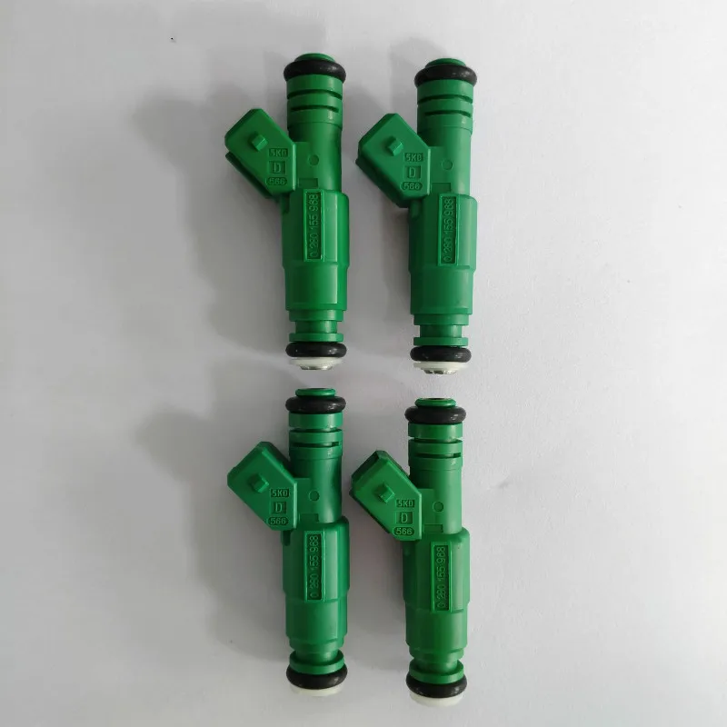 4pcs test video enclosed universal top feed 440cc performance fuel injector Green Giant 0280155968 for vw- for audi- A4 TT