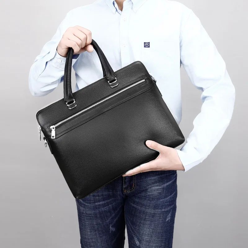 2021 New Luxury Cow Genuine Leather Business Men's Briefcase Male Brand Shoulder Bag Men's Messenger Bag Tote Computer Handbag