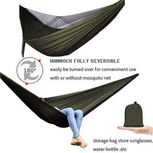 Outdoor Mosquito Net Hammock Tent With Waterproof Canopy Awning Set Quick Open Hammock Portable Pop-Up