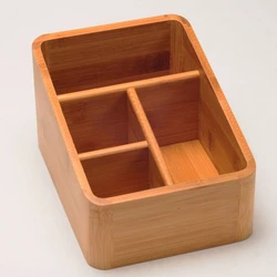 Desktop Bamboo Wood Storage Box, Office, Cosmetics, Creative, Stationery