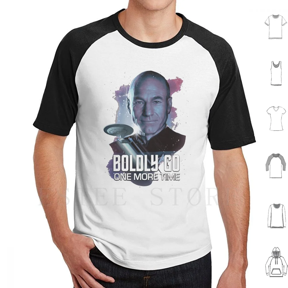 

Футболка Star Next Generation Captain Picard Boldly Go One More Time, мужская хлопковая футболка 6xl Star Next Generation Picard Enterprise Boldy