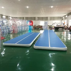 HIBADOU Inflatable Gymnastics Air Tumbling Mat, 12m*2m*0.2M,Training Track Mats, Training Mats, Practice Gymnastics with Pump