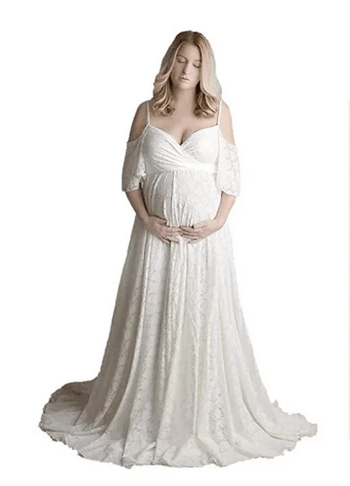 2022 nový těhotenské šaty fotografie rekvizity léto pryč bedra dlouhé maxi šaty těhotenství ženy dojit šaty oblečení pro těhotná