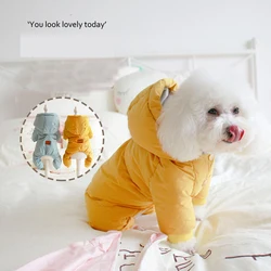 High Quality Pet Dog Jumpsuit White Duck Down Geniune Dog Down Jacket Waterproof High-tech Nano Materials Winter Clothes For Dog