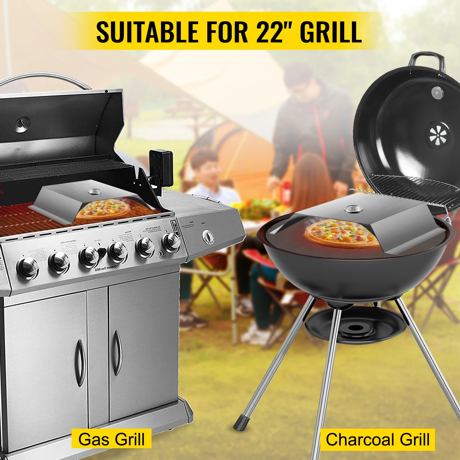 VEVOR 13 Inch Pizza Lò Nướng Bộ Cáp Bền Bỉ Bao Gồm Bánh Pizza Phòng Dễ Dàng Hoạt Động Ngoài Trời Vườn Ruộng Bậc Thang Sử Dụng Tại Nhà