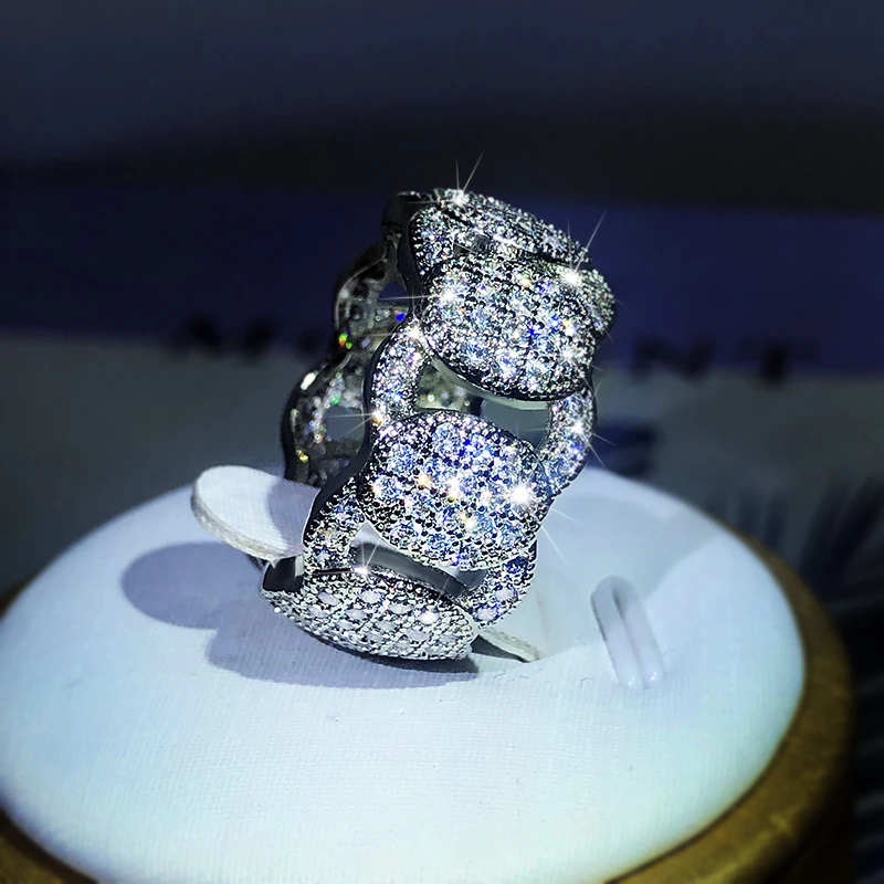 925 Sterling Silver Jewelry Ring Ladies Luxury Oversized Zircon Ring Exquisite Gorgeous Fashion Wedding Preferred Jewelry — zdjęcie 4