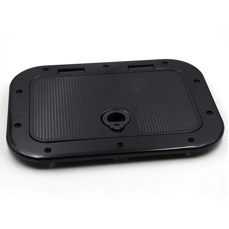 Marine Deck Plate Access Cover Pull Out Inspection Hatch with Latch for Boat Kayak Canoe, 14.96 x 11.02 Inch / 380 x 280mm -Blac