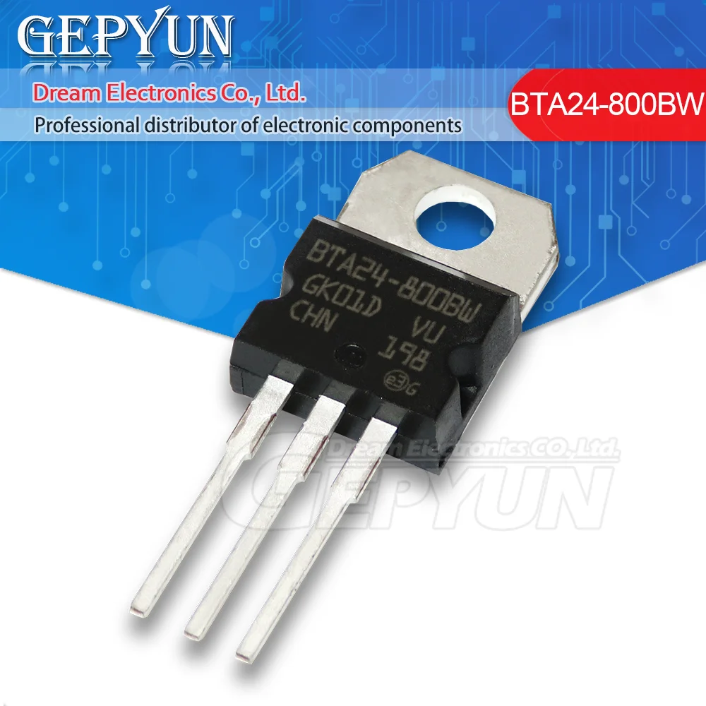 10PCS BTA24-800BW TO-200 BTA24-800 TO220 BTA24 800V 24A In Stock