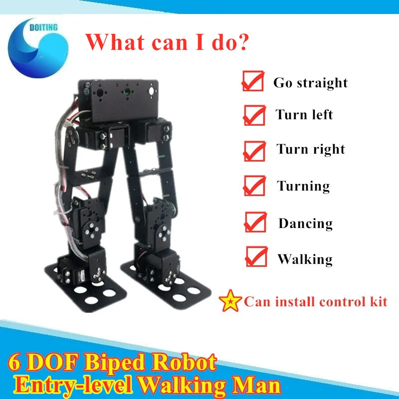 

DOIT 6 Dof Biped Robot/Walking/Entry-level Game Dedicated a full set of Equipment Aluminum bracket+Servo Supporting Control kit