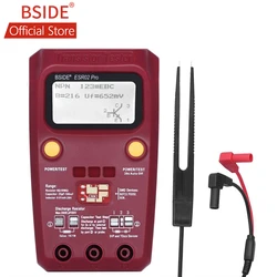 BSIDE Digital Transistor ESR02 PRO Tester SMD Components Diode Triode Resistor Capacitor Inductor Meter Multimeter with Tweezers