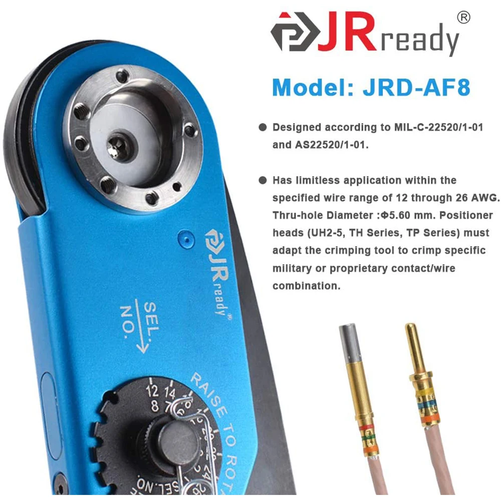 JRready Crimping Tool M22520/1-01 Solid Contact Crimper High Precision Electrical Connectors Crimping Tool 12-26 AWG