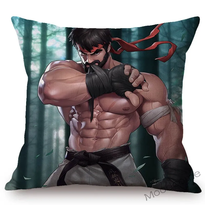 Gym Sexy Man Muscle Strength Art Hot Male Sexy Body Jock Athlete Aesthetics Decorative Pillow Case Gay Boyfriend Cushion Cover