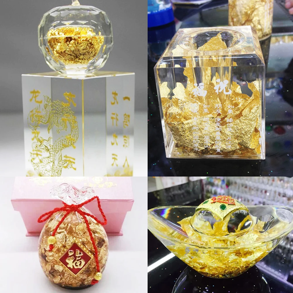 Shiny 10g Gold Foil Jewelry Luxury Resin Decoration Paper Handicraft Flake Siver Leaf Nail Beauty Gilding DIY Art Craft view 5