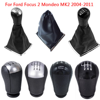 For Ford Focus 2 Mondeo MK2 2004 - 2011 5/6 Speed Car Styling Gear Shift Stick Knob Handball Head Lever Gaiter Boot Cover Case