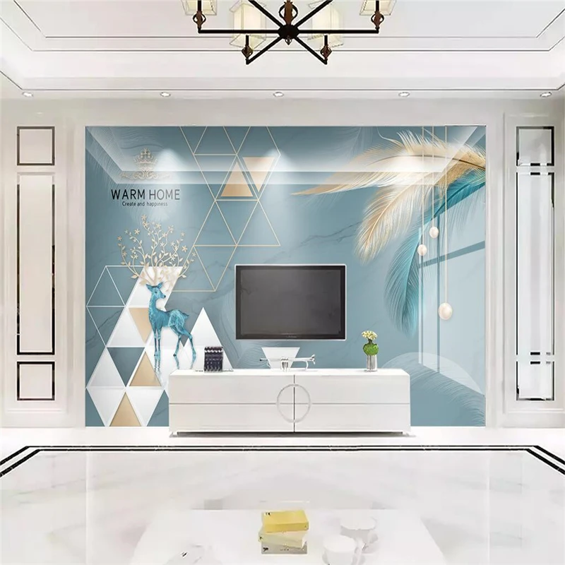 beibehang Custom Mural Wallpaper 3D Marble Feather Wall Painting Living Room TV Sofa Bedroom Wall Paper 3D home Decor wallpapers