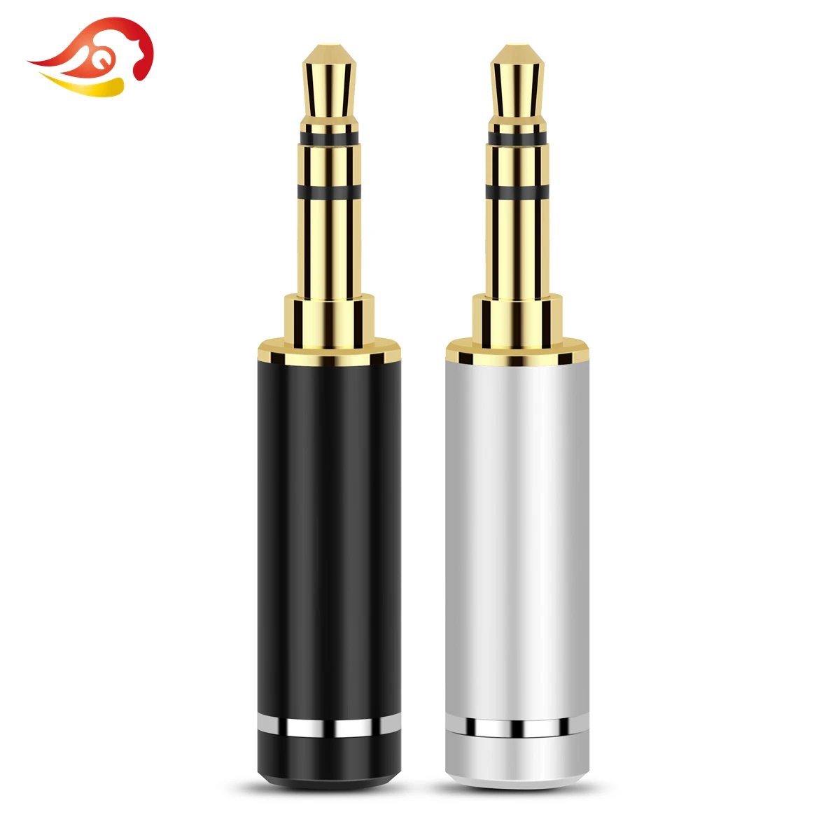 QYFANG 3.5mm 3 Pole Earphone Plug 4-Layer Gold Plated Copper Stereo Audio Jack Headphone Wire Connector With Step Metal Adapter